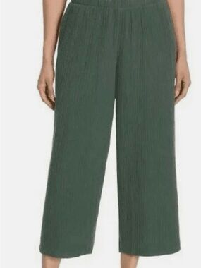 Jessica Simpson Olive Green Cropped Wide-Leg Pants